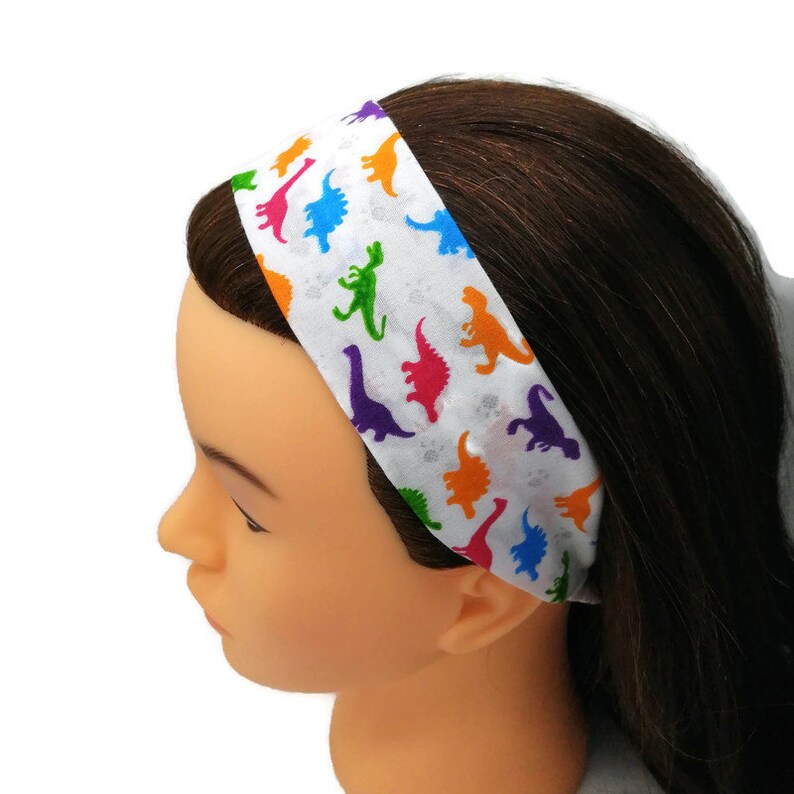 White and rainbow dinosaur headband boys headband colourful Etsy