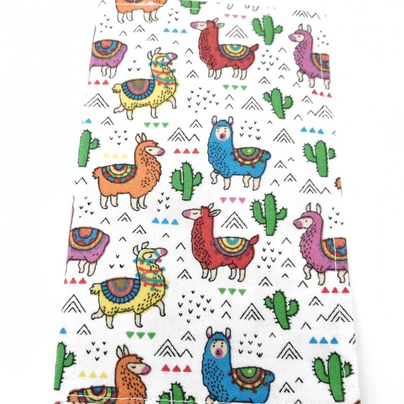 Llama and cactus cotton purse wallet pouch Llama wallet