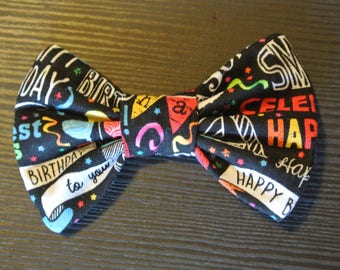 happy birthday celebration fabric collar bow tie for dog // cat // puppy // gift // dog lover // pet //  // handmade