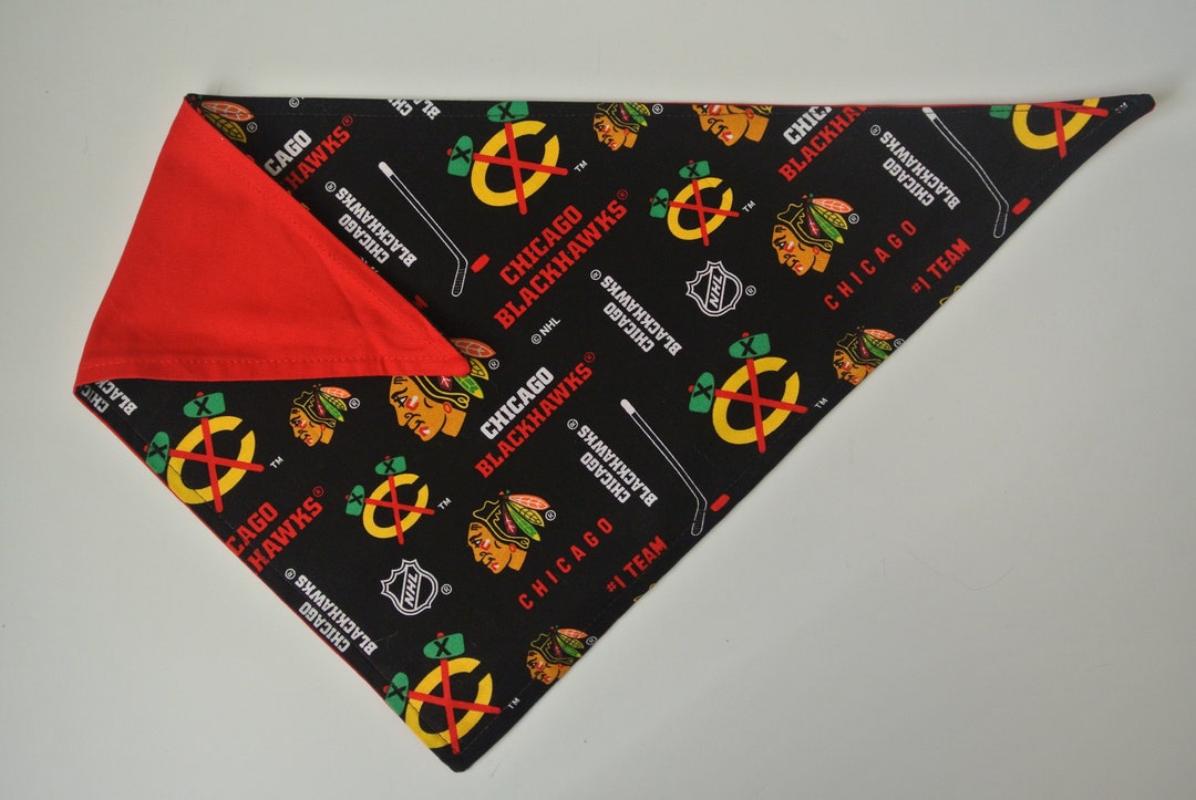 Chicago Blackhawks Reversible Tie on Bandana for Dog // Cat // Puppy