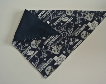 Dallas Cowboys bandana for dog // cat // puppy // bandanna // texas // navy and silver // handmade gift // NFL football fan // pet lover