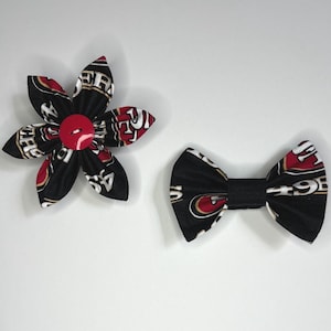 San Francisco 49ers collar flower or bow tie for dog // cat // puppy // handmade gift // NFL football fan // sports // stocking stuffer