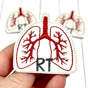 Respiratory Therapy Feltie, RT Feltie Embellishment, Respiratory Feltie, Medical Feltie, RT Lungs Feltie, Nurse Felties, Badge Reel Feltie