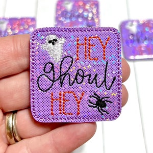 Hey Ghoul Hey Feltie, Ghoul Halloween Feltie Embellishment, Hey Ghoul Felties, Spooky Feltie, October Feltie, Hair Bow Center, Girlfriend