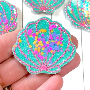Seashell Feltie, Shell Glitter Confetti Feltie Embellishment, Beach Feltie, Summer Feltie, Sea Feltie, Glitter Shell Feltie, Ocean Feltie