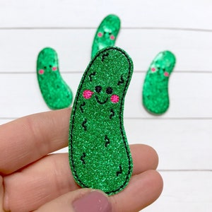Pickle Feltie, Pickles Feltie Embellishment, Food Feltie, Cute Pickle Feltie, Green Pickle Feltie, Appetizer Feltie, Picnic Feltie, Hair Bow