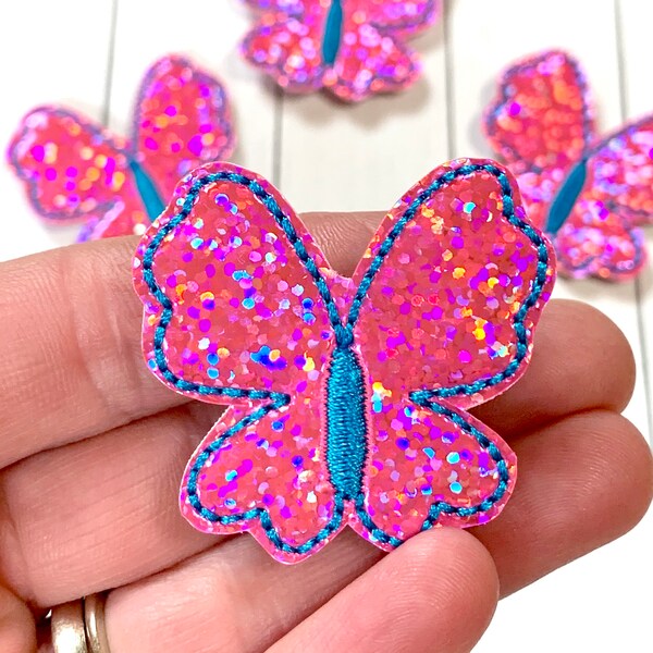 Butterfly Feltie, Pink Butterfly Feltie Embellishment, Insect Feltie, Flying Feltie, Butter Fly Feltie, Summer Feltie, Picnic Feltie, Spring