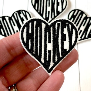 Hockey Feltie, Sports Feltie Embellishment, Field Hockey Feltie, Heart Feltie, Ice Hockey Feltie, Embroidered Feltie, Puck Feltie, Glitter