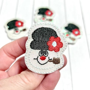 Glitter Snowman Feltie, Winter Snowman Feltie Embellishment, Snow Feltie, Snowy Snowman Feltie, Cute Snowman Feltie, Christmas Felties