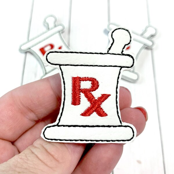 RX Feltie, Mortar and Pestle Feltie Embellishment, Mortar Feltie, Pestle Feltie, Pharmacy Feltie, Medication Feltie, Nurse Feltie, Medical