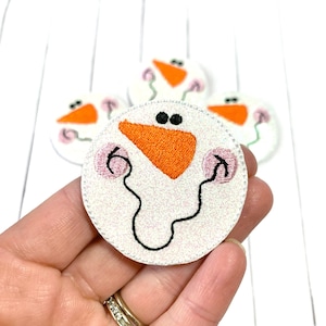 Cute Snowman Face Feltie, Snowman Feltie Embellishment, Christmas Felties, Snow Felties, Holiday Felties, Winter Snowman Felties, Winter Day