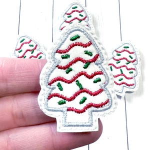 Christmas Tree Feltie, Tree Feltie Embellishment, Food Feltie, Cake Feltie, Christmas Cake Feltie, Holiday Cake Felties, Winter Felties