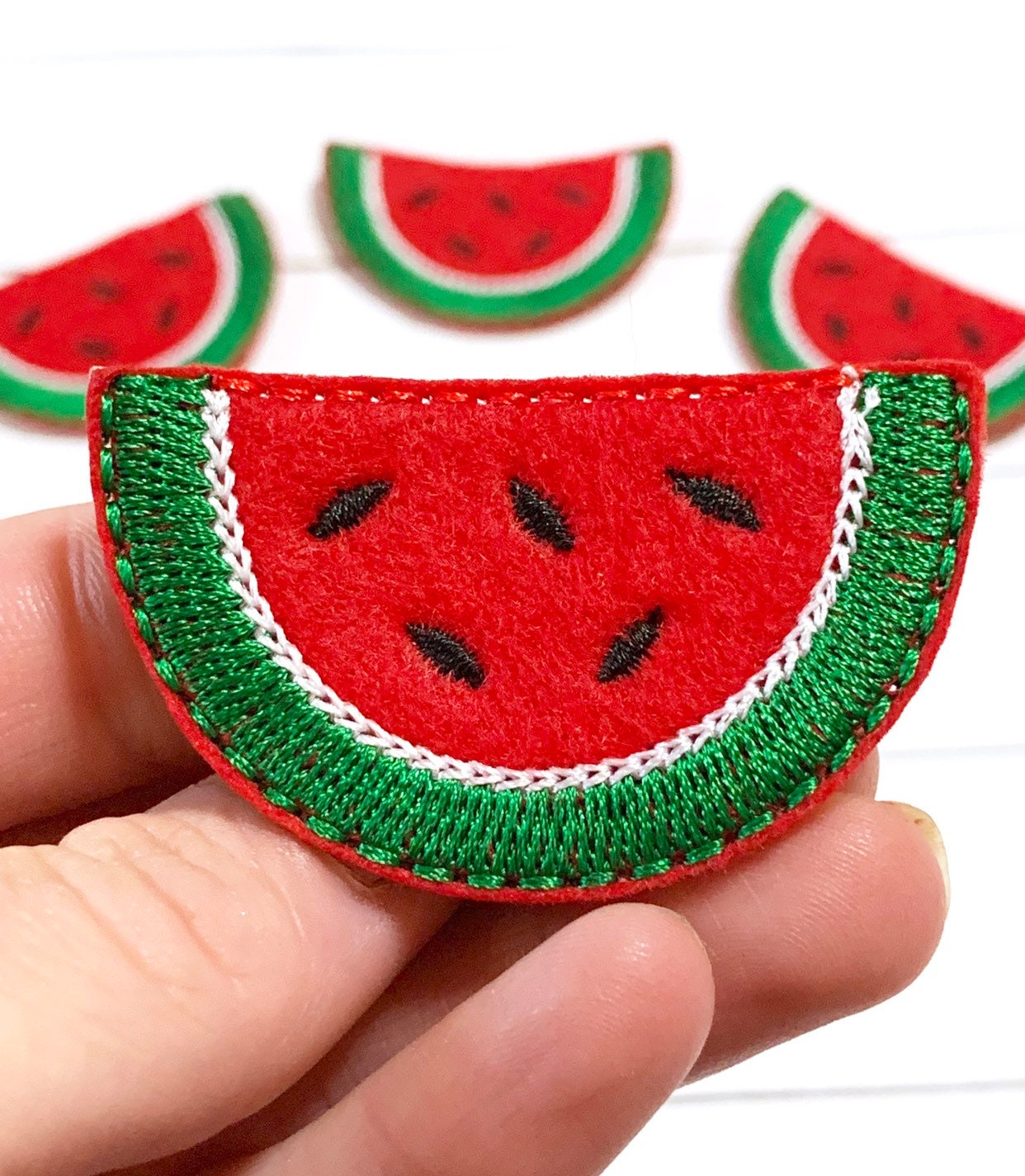 Watermelon Feltie, Fruit Feltie Embellishment, Watermelon Patch Feltie, Hair Bow Centers, Watermelon Slice Felties, Summer Felties