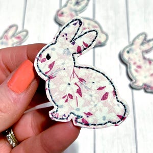 Floral Bunny Feltie, Cute Bunny Feltie Embellishment, Sweet Bunny Feltie, Flower Easter Bunny Feltie, Rabbit Felties, Happy Easter Feltie