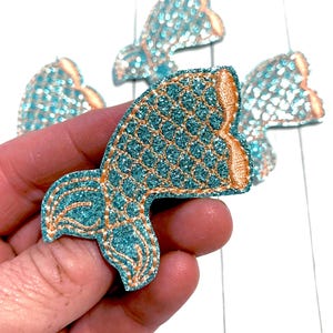 Mermaid Tail Feltie, Mermaid Feltie Embellishment, Beach Felties, Summer Feltie, Ocean Feltie, Mermaid Feltie, Glitter Tail Feltie, Hair Bow
