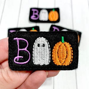 Boo Ghost Feltie, Halloween Feltie Embellishment, Ghost Felties, Boo Word Feltie, Pumpkin Felties, Spooky Felties, Felt Boo Applique, Cut