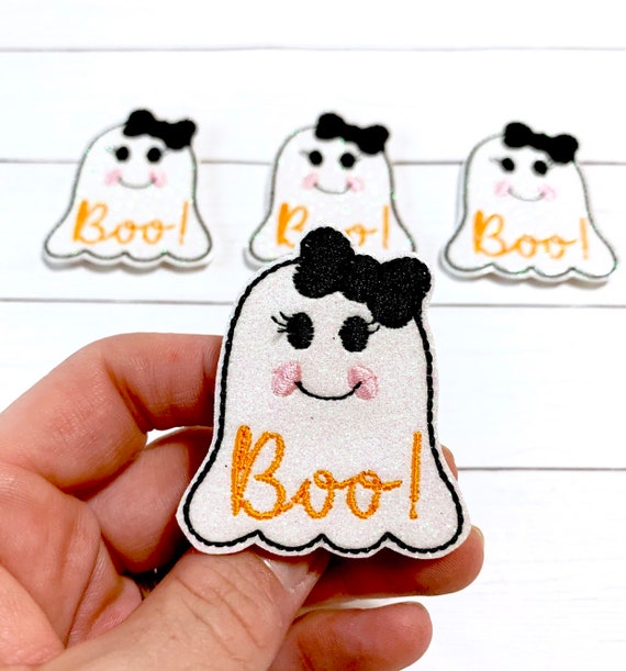 Ghost lady 4 Glitter felties Felt Embellishments Embroidery feltie Cut Felties
