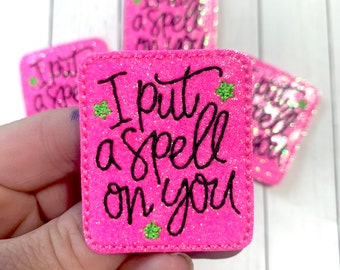 Spell on You Feltie, Halloween Feltie Embellishment, Glitter Felties Halloween Felties, Spell Felties, Spooky Felties, Witch Feltie, Cut