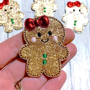 Gingerbread Girl Feltie, Glitter Christmas Feltie Embellishment, Gingerbread Felties, Christmas Felties, Holiday Feltie, Cut Felties Uncut