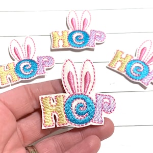 Hop Feltie, Bunny Ears Feltie Embellishment, Easter Felties, Bunny Felties, Easter Hop Feltie, Bunny Hop Felties, Glitter Easter Felties