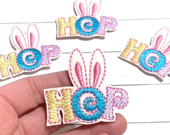 Hop Feltie, Bunny Ears Feltie Embellishment, Easter Felties, Bunny Felties, Easter Hop Feltie, Bunny Hop Felties, Glitter Easter Felties