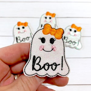 Cute Boo Ghost Feltie, Ghost Feltie Embellishment, Halloween Felties, Spooky Felties, Cutie Ghost Feltie, Boo Feltie, Ghost Girl Felties