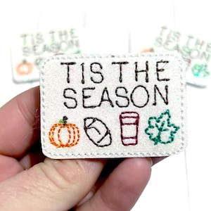 Tis the Season Feltie, Fall Feltie Embellishment, Football and Coffee Feltie, Fall Pumpkin Feltie, Thanksgiving Felties, Fall Leaves Feltie