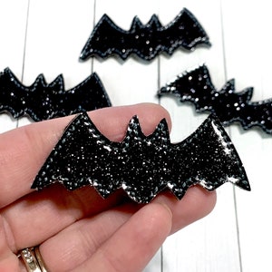 Black Bat Feltie, Bat Feltie Embellishment, Halloween Feltie, Bat Embellishments, Spooky Bat Feltie, Horror Feltie, Felt Applique Glitter
