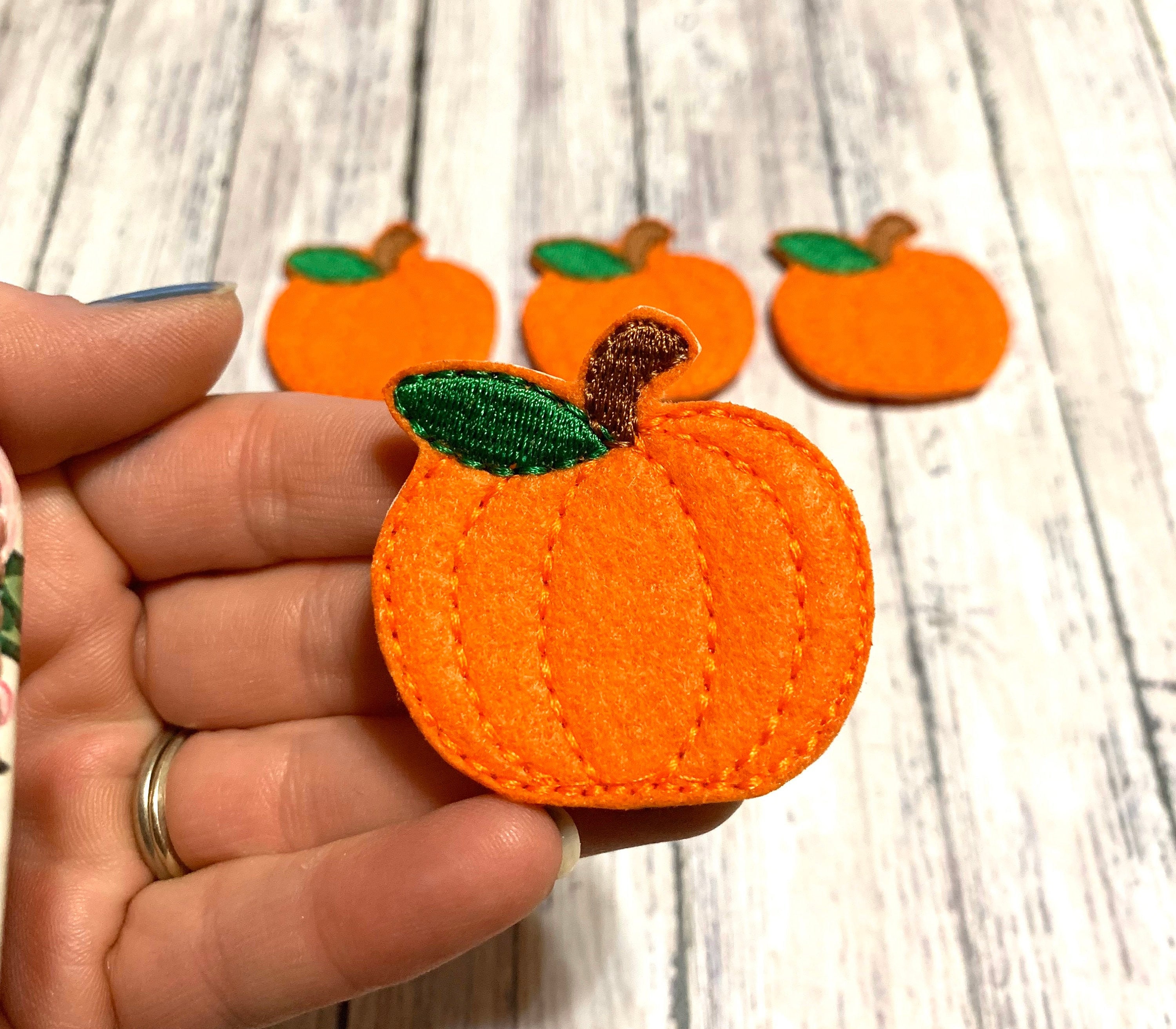 Pumpkin Feltie, Fall Thanksgiving Felties, Orange Pumpkin Feltie Embellishment, Fall Feltie, Thanksgiving Pumpkin Feltie, Cute Pumpkin Patch