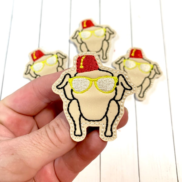 Turkey Feltie, Thanksgiving Feltie Embellishment, Friends Turkey Feltie, Friends Feltie, Turkey Glasses Feltie, Funny Feltie Fall Felties