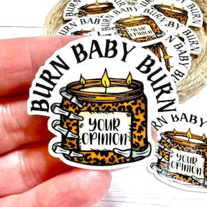 Burn Baby Your Opinion Acrylic Resin, Funny Candle Resin Flatback, Sarcastic Acrylic Flatback, Mental Health Resin, Funny Embellishment Rn