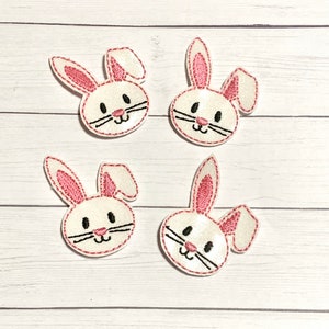 Pink Bunny Feltie, Easter Bunny Feltie Embellishment, Floppy Ear Bunny Feltie, Bunny Hair Bow Center, Easter Felties, Rabbit Feltie, Glitter bild 4