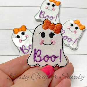 Ghost lady 4 Glitter felties Felt Embellishments Embroidery feltie Cut Felties