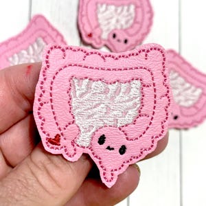 Happy Intestines Feltie, Medial Organ Feltie Embellishment, Gastro Feltie, Medical Stomach Feltie, Nurse Felties, Healthcare Badge Reel Felt