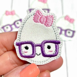 Nerdy Egg Feltie, Easter Egg Feltie Embellishment, Cute Egg Feltie, Happy Easter Feltie, Girly Egg Feltie, Easter Felties, Food Felties