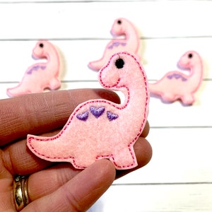 Pink Dino Feltie, Dinosaur Feltie Embellishment, Love Dino Feltie, Dino Hairbow Center, Brontosaurus Feltie, Girl Dino Felties, Dinosaur Bow