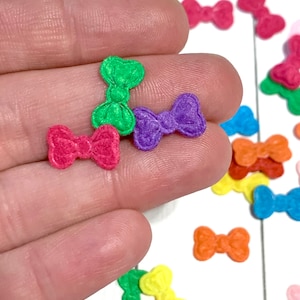 Tiny Fabric Bows, Mini Bow Embellishment, 50 pieces Tiny Bows, Bow Embellishment, Mini Bow Yellow Tiny Bow, Mix Color Mini Bow Embellishment