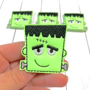 Frankenstein Feltie, Glow in the Dark Felties, Halloween Felties, Glow Feltie Embellishments, Spooky Feltie, Halloween Bow Center, Frankie