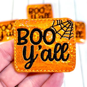 Boo Yall Feltie, Halloween Feltie Embellishment, Boo Felties, Spooky Felties, Halloween Hair Bow Center, Cup Sleeve Feltie, Felt Applique