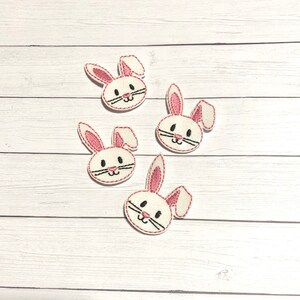 Pink Bunny Feltie, Easter Bunny Feltie Embellishment, Floppy Ear Bunny Feltie, Bunny Hair Bow Center, Easter Felties, Rabbit Feltie, Glitter bild 6