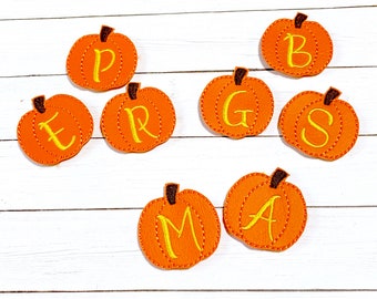 Pumpkin Feltie, Monogram Pumpkin Feltie Embellishment, Thanksgiving Feltie, Letter Pumpkin Feltie, Fall Pumpkin Feltie, Autumn Felties