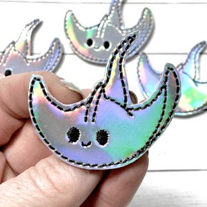 Holographic Stingray Feltie, Stingray Feltie Embellishment, Beach Felties, Ocean Fish Felties, Sea Feltie, Hair Bow Center, Summer Felties