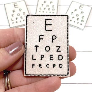 Eye Chart Feltie, Vision Chart Felties, Eye Doctor Feltie Embellishment, Medical Felties, Nurse Felties, Eye Test Feltie, Optometrist Feltie