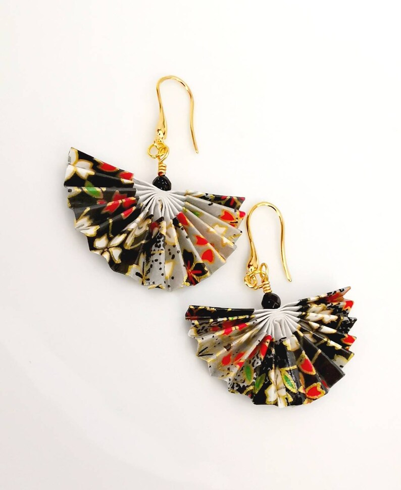 Origami Fan Earrings Paper Fan Earrings Origami paper Etsy