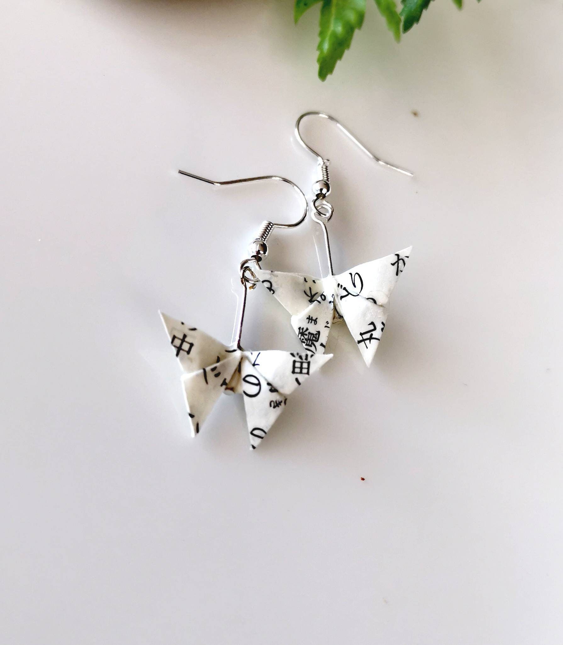 Origami Butterfly Earrings Origami Jewellery Book Paper Earrings Simple Earrings Gift for Mom Best Friend Birthday Gift Wedding Gift Etsy