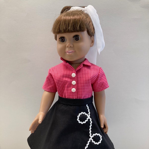 50s Hip Hop Poodle Skirt Outfit for 18" or American Girl Doll