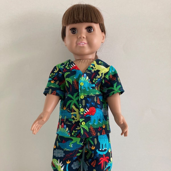 Dinosaur Pajamas for an 18" or American Boy or Girl  Doll