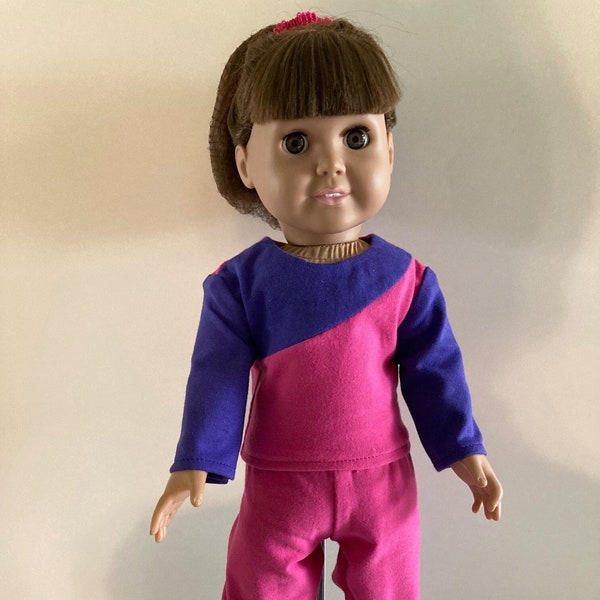 Sporty Pink and Purple Sweatsuit for 18 inch or American Girl or Doll