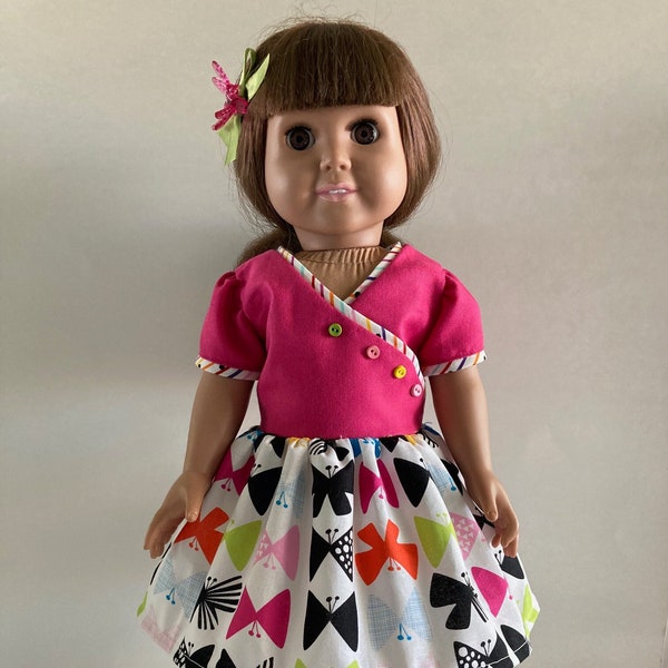 Butterfly Crossover Dress for an 18" or American Girl Doll