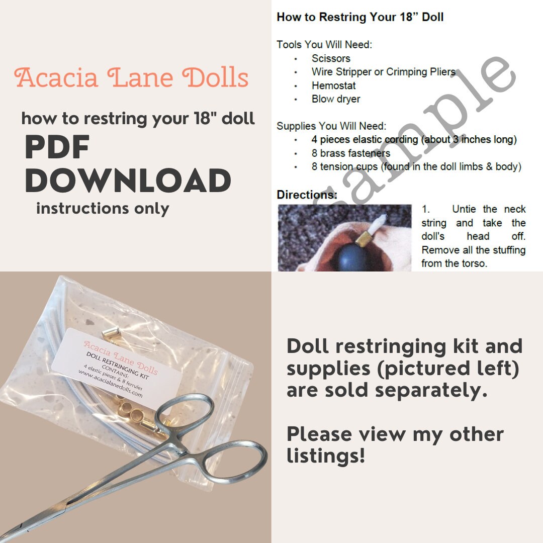 How to Restring an 18 Doll Restringing Kit Instructions ONLY Etsy